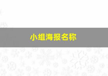 小组海报名称