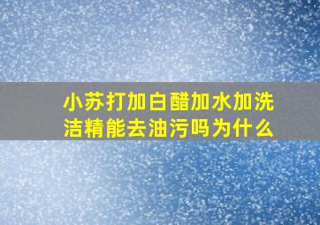 小苏打加白醋加水加洗洁精能去油污吗为什么