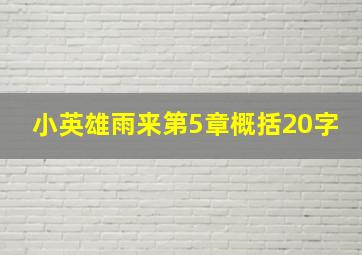 小英雄雨来第5章概括20字