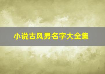 小说古风男名字大全集