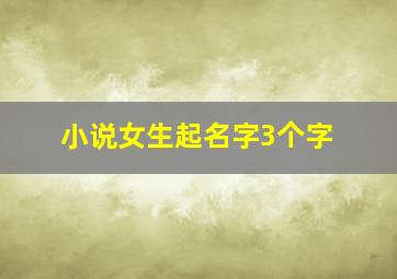 小说女生起名字3个字