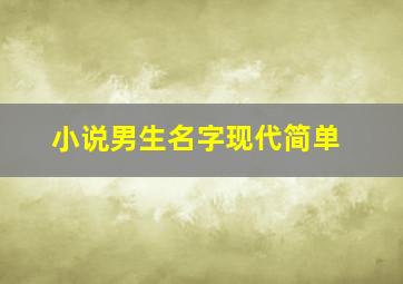 小说男生名字现代简单