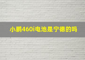 小鹏460i电池是宁德的吗