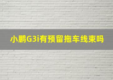 小鹏G3i有预留拖车线束吗