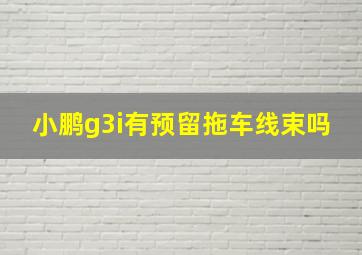 小鹏g3i有预留拖车线束吗