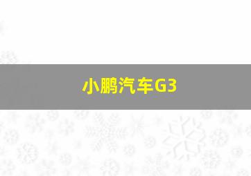 小鹏汽车G3