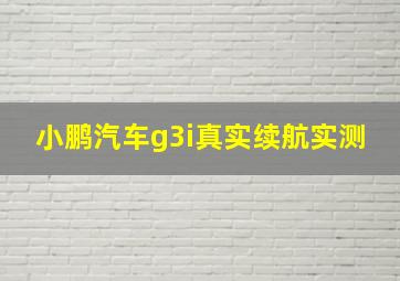 小鹏汽车g3i真实续航实测