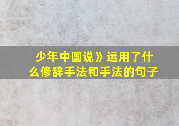 少年中国说》运用了什么修辞手法和手法的句子