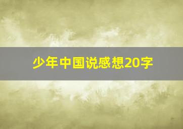 少年中国说感想20字