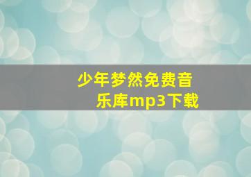 少年梦然免费音乐库mp3下载