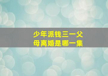 少年派钱三一父母离婚是哪一集