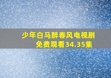 少年白马醉春风电视剧免费观看34.35集