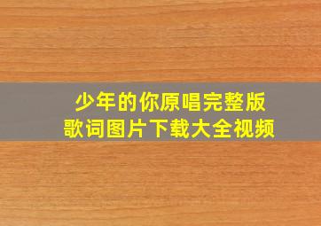 少年的你原唱完整版歌词图片下载大全视频