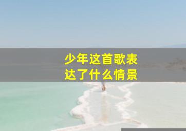 少年这首歌表达了什么情景