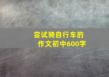 尝试骑自行车的作文初中600字