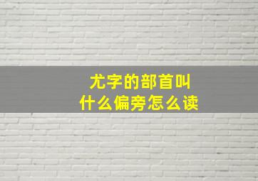 尤字的部首叫什么偏旁怎么读