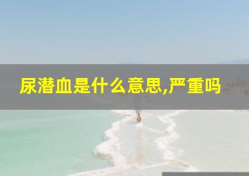 尿潜血是什么意思,严重吗