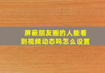 屏蔽朋友圈的人能看到视频动态吗怎么设置