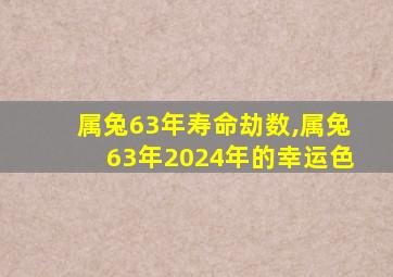 属兔63年寿命劫数,属兔63年2024年的幸运色