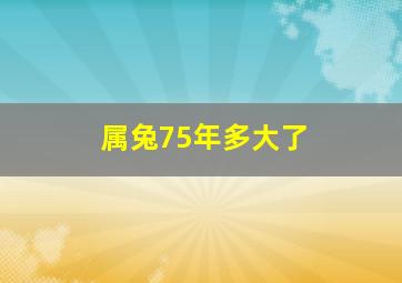 属兔75年多大了