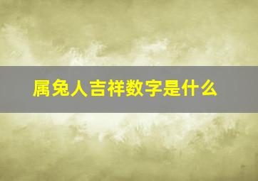 属兔人吉祥数字是什么