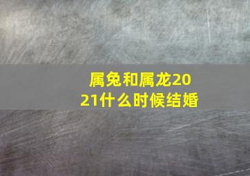 属兔和属龙2021什么时候结婚