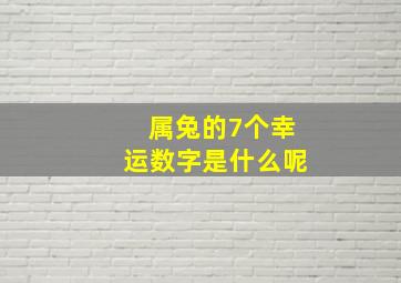 属兔的7个幸运数字是什么呢