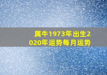 属牛1973年出生2020年运势每月运势