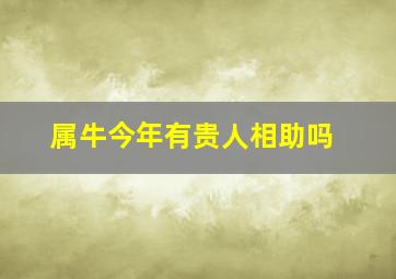 属牛今年有贵人相助吗