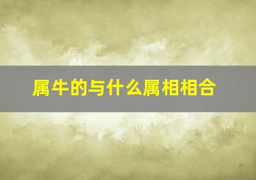 属牛的与什么属相相合