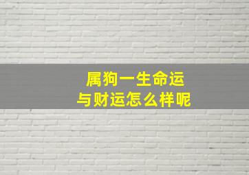 属狗一生命运与财运怎么样呢