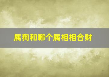 属狗和哪个属相相合财