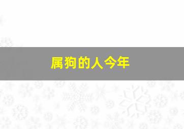 属狗的人今年