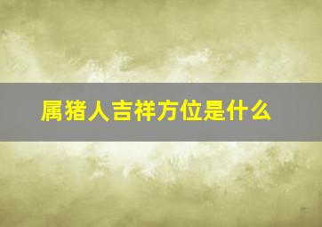 属猪人吉祥方位是什么