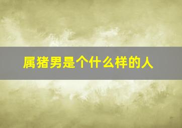 属猪男是个什么样的人