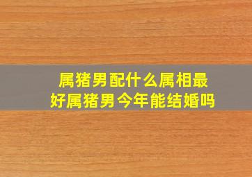 属猪男配什么属相最好属猪男今年能结婚吗