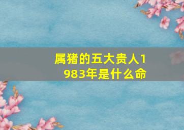 属猪的五大贵人1983年是什么命