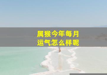 属猴今年每月运气怎么样呢