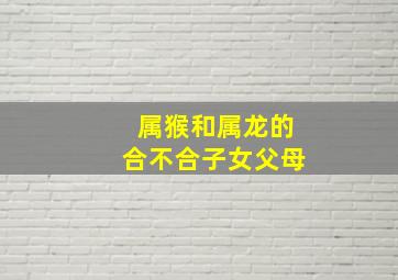 属猴和属龙的合不合子女父母