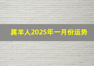 属羊人2025年一月份运势