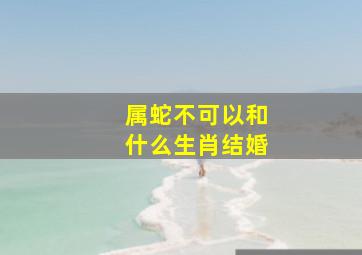 属蛇不可以和什么生肖结婚