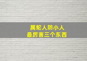 属蛇人防小人最厉害三个东西