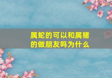 属蛇的可以和属猪的做朋友吗为什么