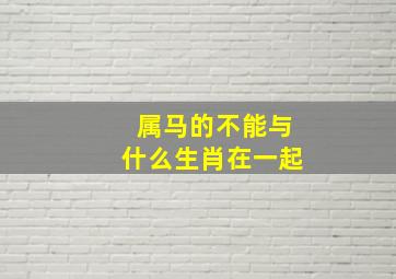 属马的不能与什么生肖在一起