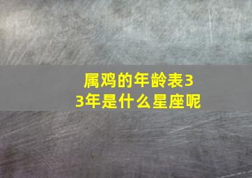 属鸡的年龄表33年是什么星座呢