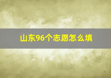 山东96个志愿怎么填