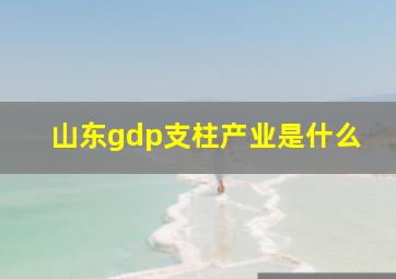 山东gdp支柱产业是什么