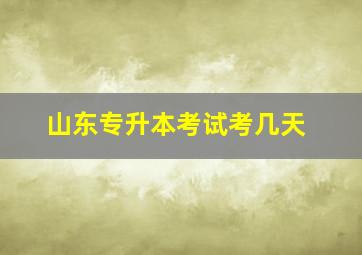 山东专升本考试考几天