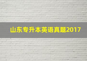 山东专升本英语真题2017