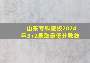 山东专科院校2024年3+2录取最低分数线